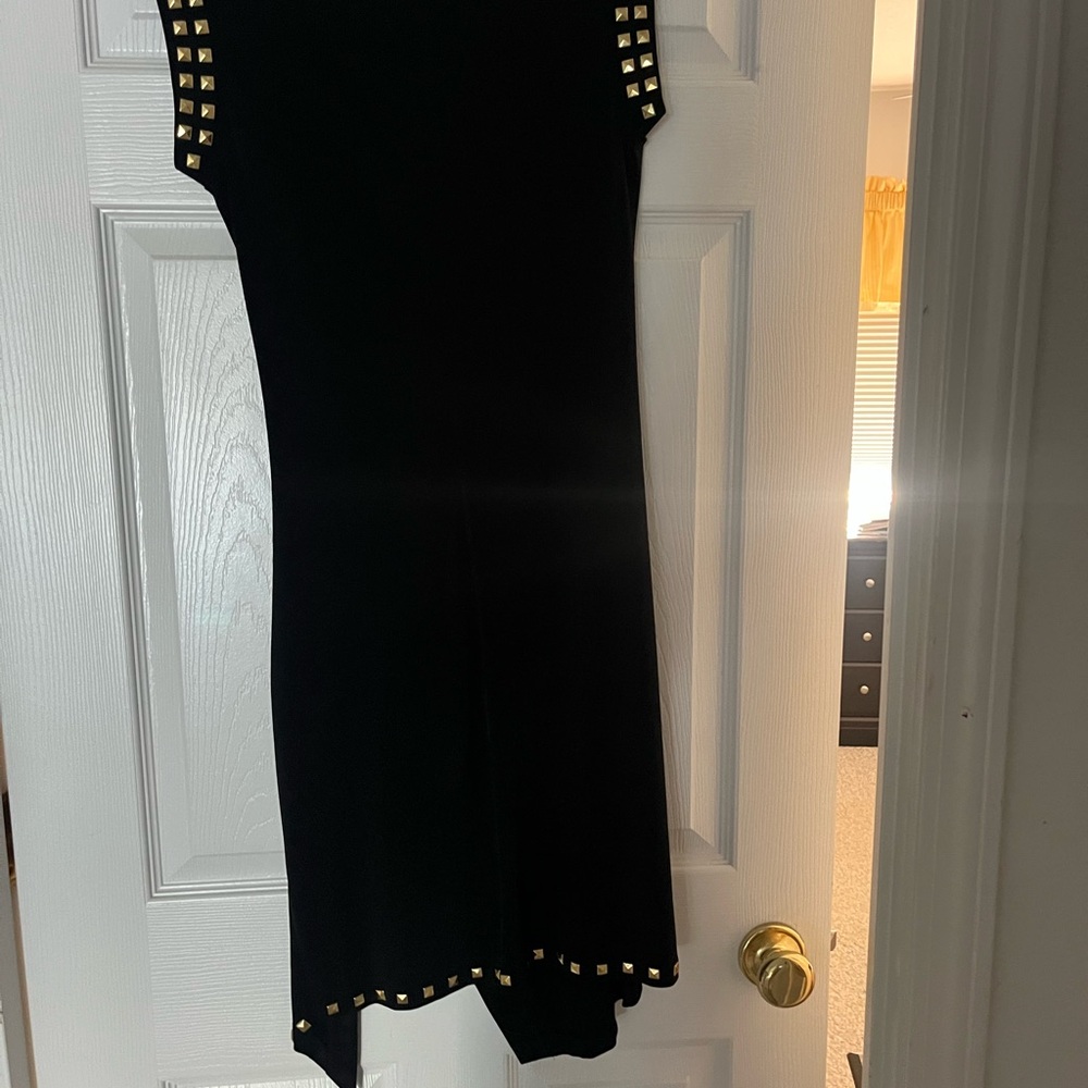 Michael Kors Black Mini Dress with Gold Accents